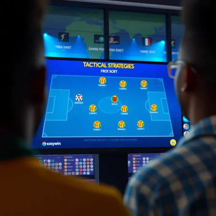 Tactical football strategy displayed on a digital screen with team formations
