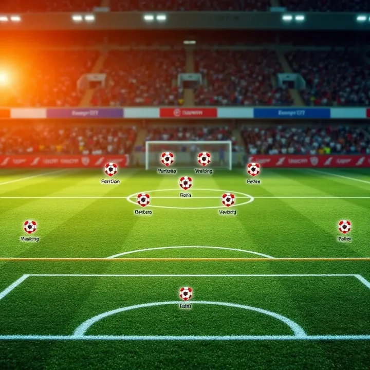 Football pitch with highlighted tactical formations illustrating team strategies for AFCON betting analysis