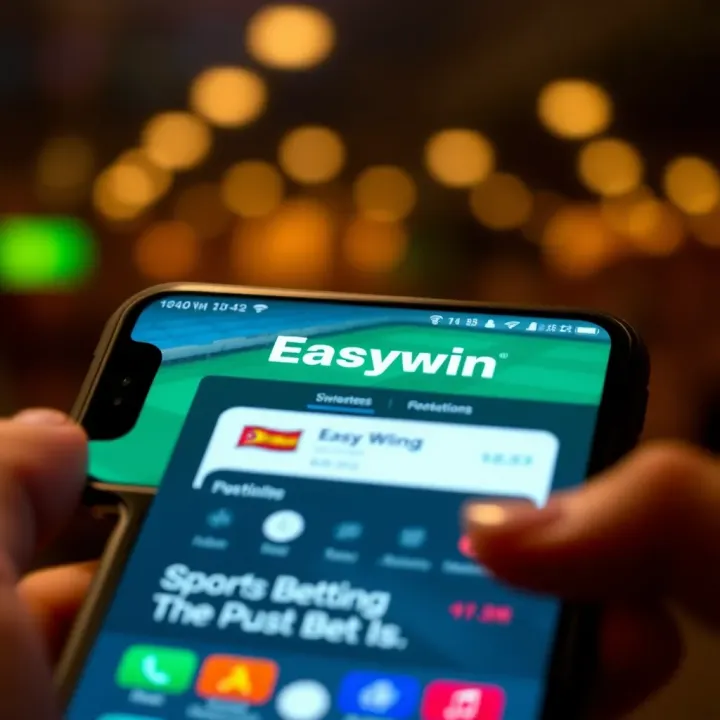 Mobile phone displaying Easywin sports betting app interface