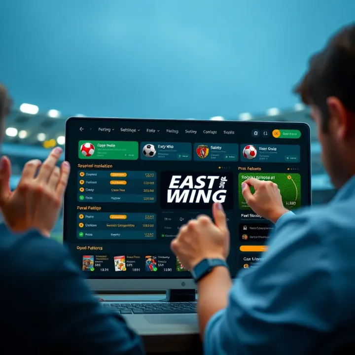 Dashboard overview highlighting sports betting options and user interface features within Easywin app