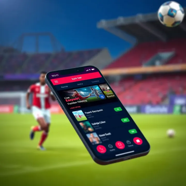 User interface of Easywin Bet app showing live betting options on mobile screen