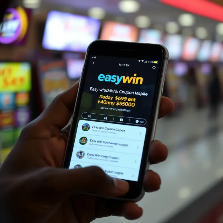 Mobile phone screen displaying Easywin coupon verification interface in Nigeria