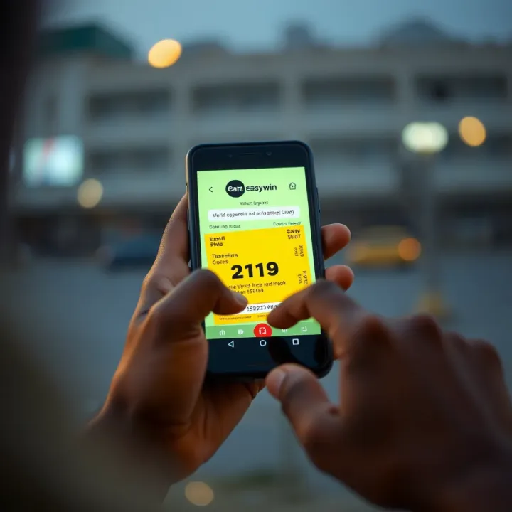Lottery ticket verification on a mobile device screen