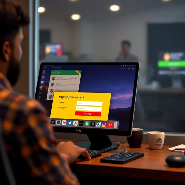 User registering an account on Easywin desktop platform in Nigeria