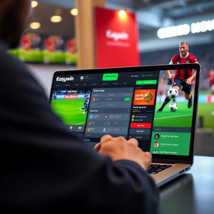 User navigating the Easywin Dog House betting platform on a laptop screen