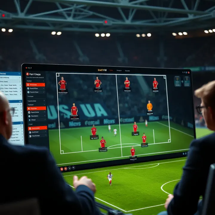 Tactical board showing football strategies and player formations for EPL games