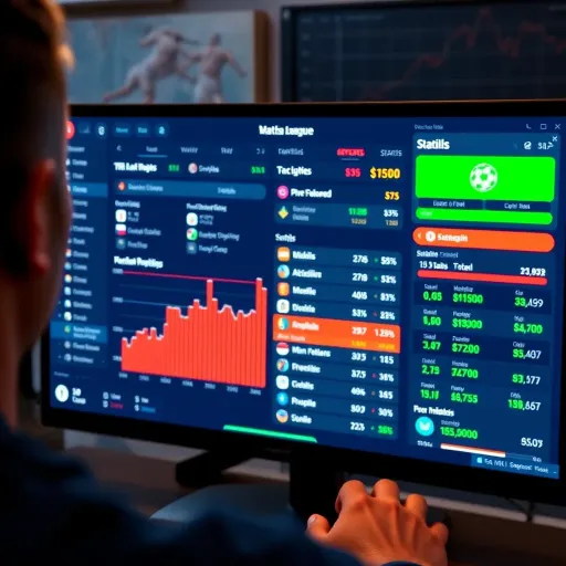 Detailed analysis of Europa League match statistics on a digital screen