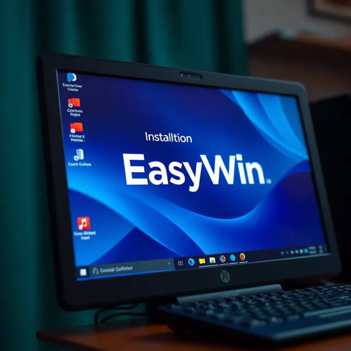 Installation Progress of EasyWin Software on PC Computer desktop showing installation progress of EasyWin software