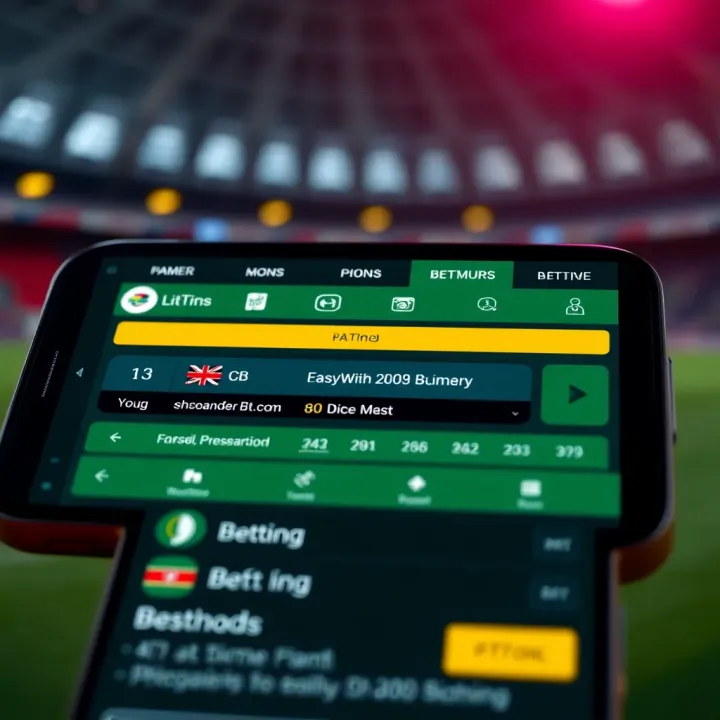 User interface showing betting options and real-time odds within the Easywin Kenya app