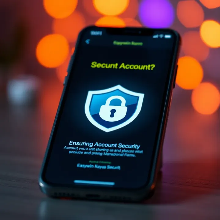 Illustration of a secure account setup with shield and lock icons on a smartphone