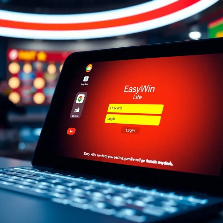 EasyWin Lite Login Interface for Nigerian Users User interface displaying EasyWin Lite login screen on a digital device