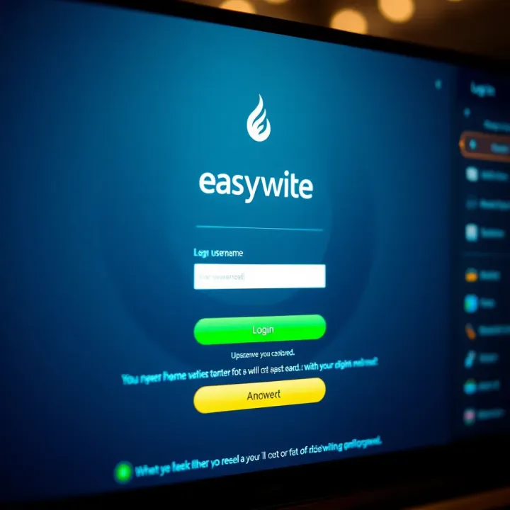 User interface showing Easywin Lite login screen with username and password fields