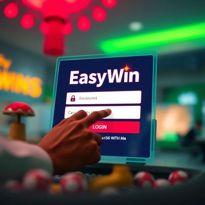 User entering credentials on a secure login interface for EasyWin platform