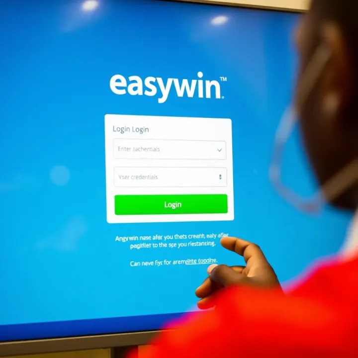 User entering login credentials on Easywin Tanzania platform