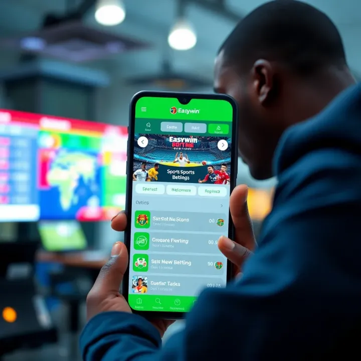 Mobile screen displaying sports betting options on the Easywin Lite platform