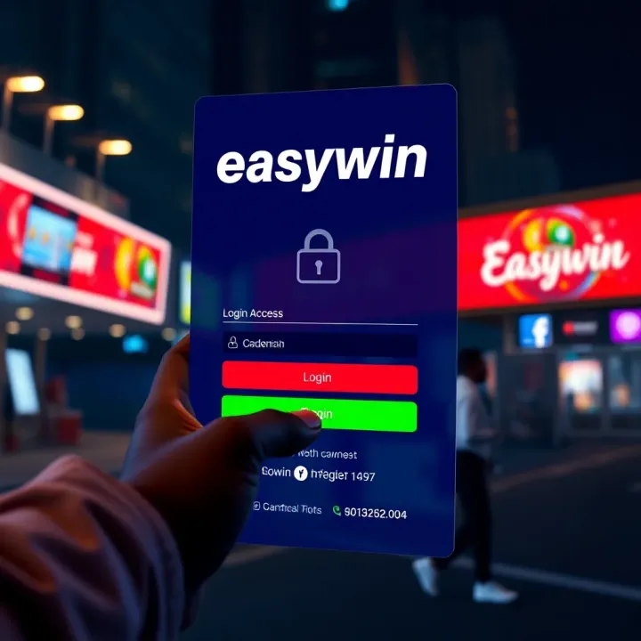 User entering credentials to access Easywin platform securely