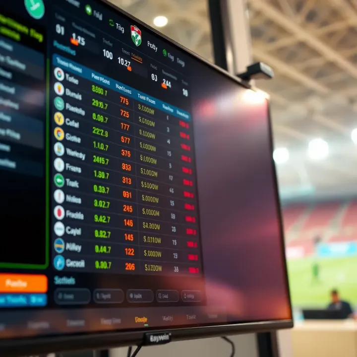 A digital dashboard displaying live Nigerian Professional Football League match statistics and betting odds