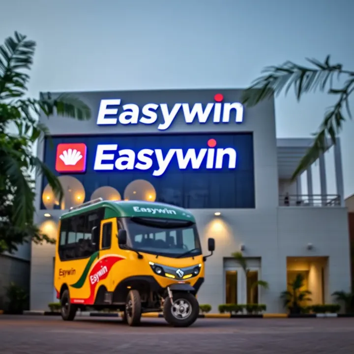 Exterior view of Easywin office building in Nigeria with company branding