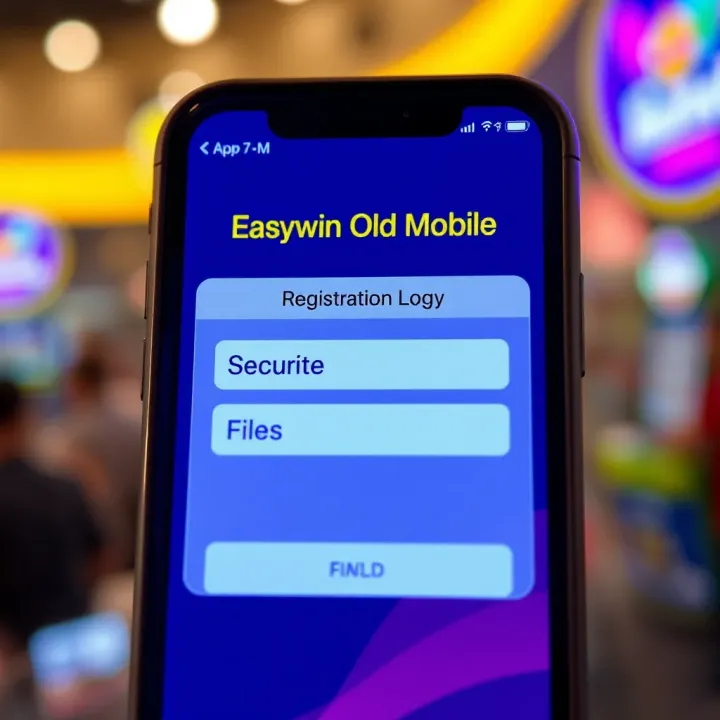 Mobile screen displaying Easywin Old Mobile app registration interface with secure fields