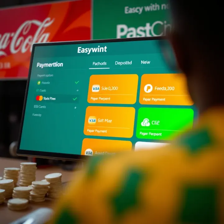 User interface showing multiple payment options on Easywin Paga platform