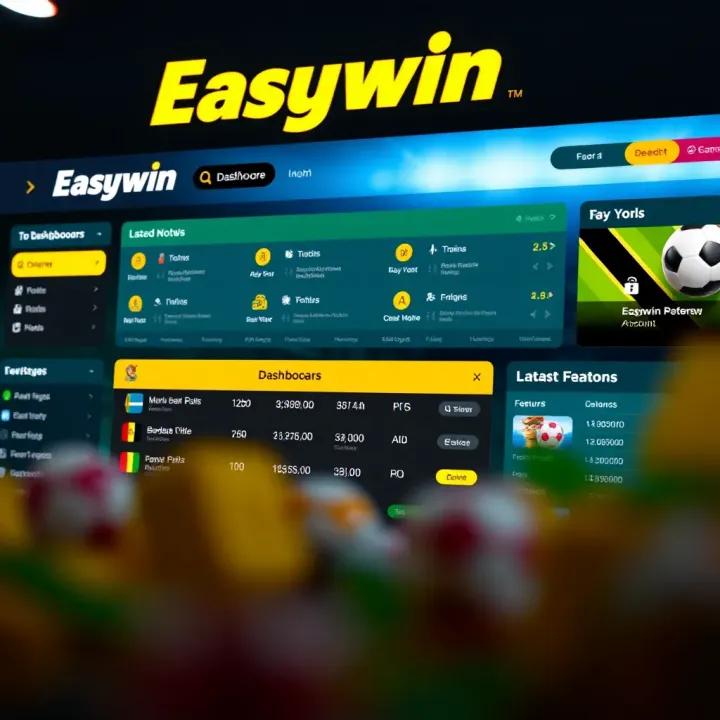 Dashboard interface showing Easywin Tanzania betting options and account features