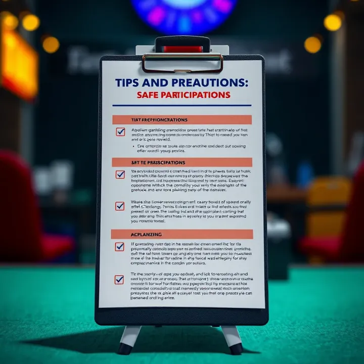 Checklist highlighting key tips and precautions for safely participating in Easywin promotional campaigns