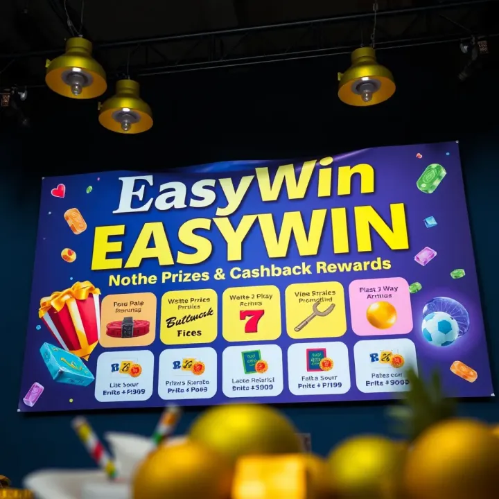 Colorful promotional banner showing prizes and cashback rewards for Easywin offers in Nigeria