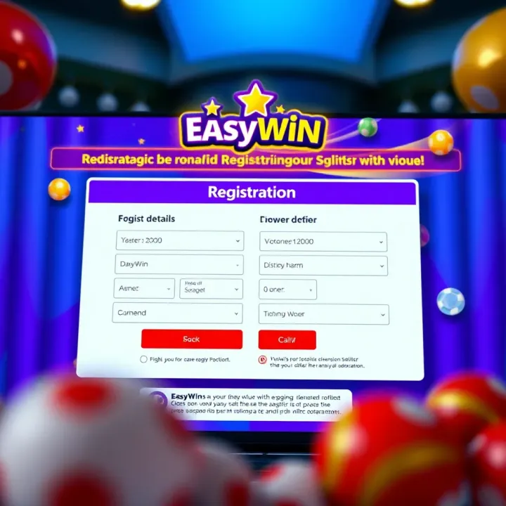 Screenshot of EasyWin registration page showing form fields for user details