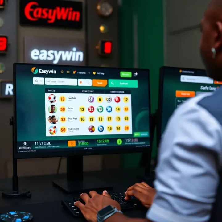 Secure online betting interface on Easywin platform showing lottery options