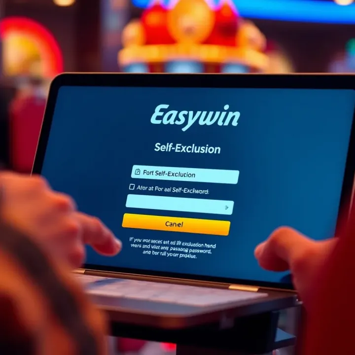 Secure login interface for Easywin self-exclusion system on a digital device