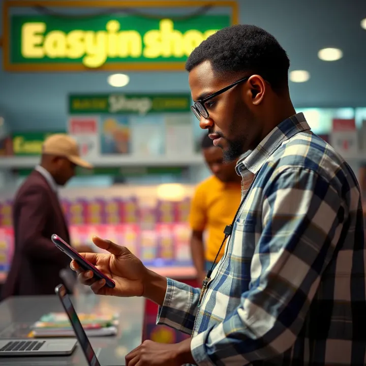 User registering an account on Easywin Shop platform using a mobile device