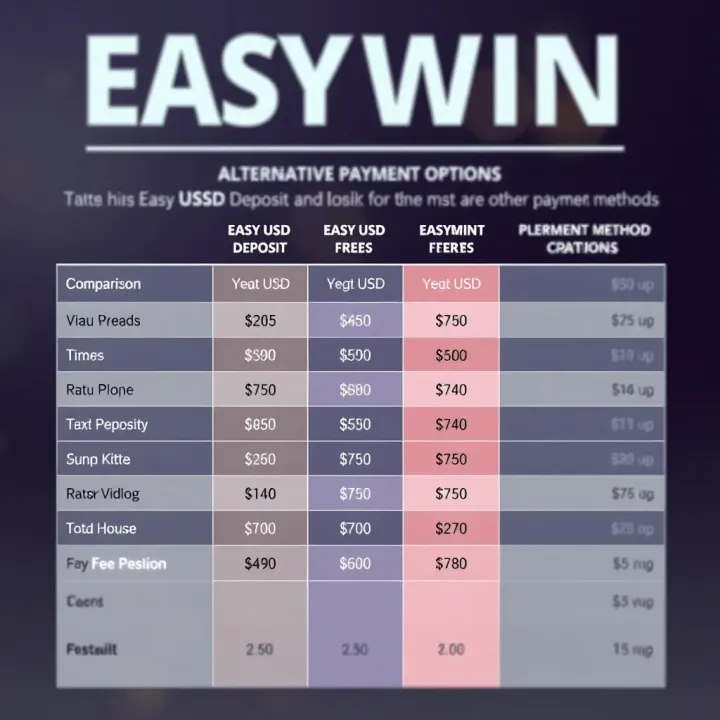 Comparison chart displaying fees for Easywin USSD deposit against other payment methods in Nigeria