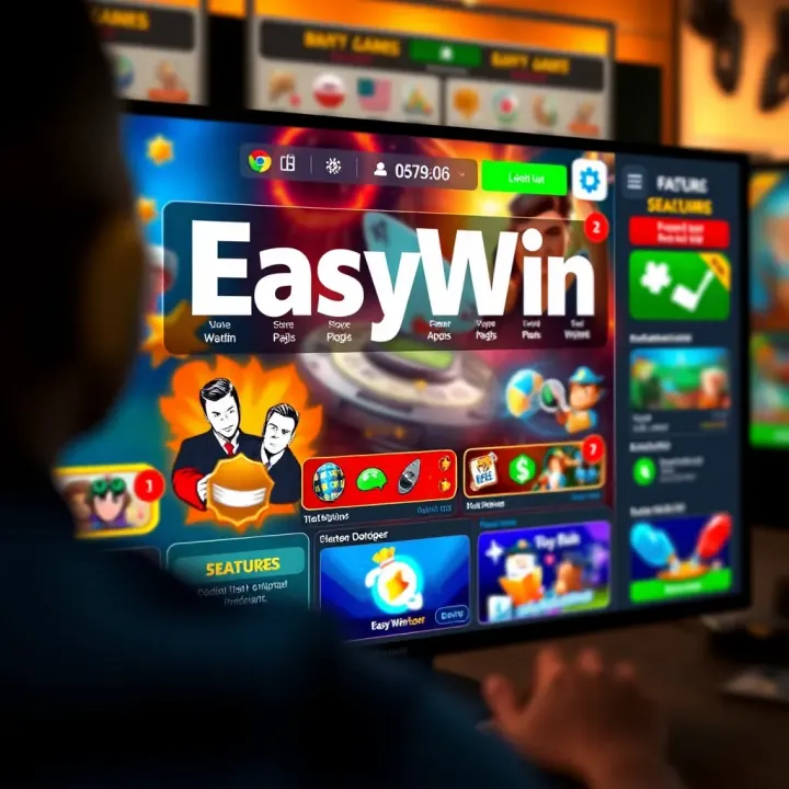 A vibrant digital interface showcasing EasyWin platform features tailored for Valorant players in Nigeria