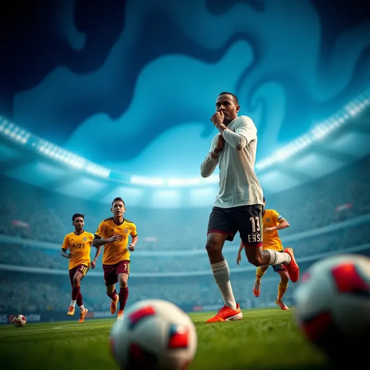 Visual representation of top football players and betting tips on Easywin platform for Nigerian bettors