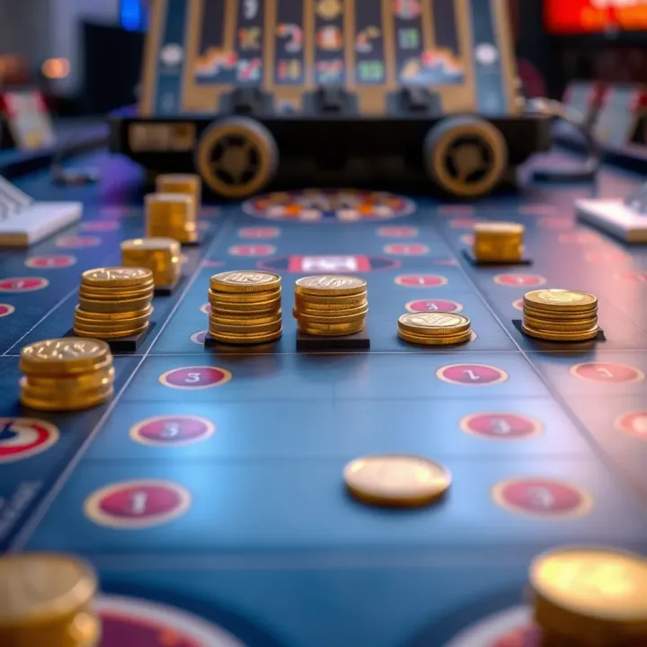 Illustration showing a strategic game board with safe spots marked and coins placed on specific tiles
