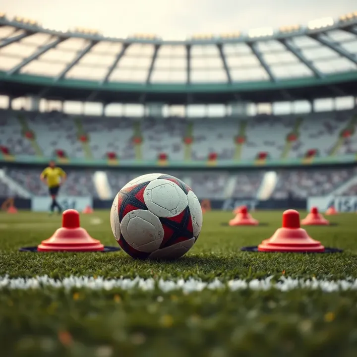 Football pitch with strategic markers illustrating correct score predictions