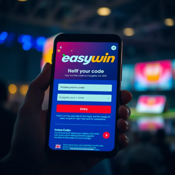 Mobile screen displaying registration form for Easywin with promo code entry field