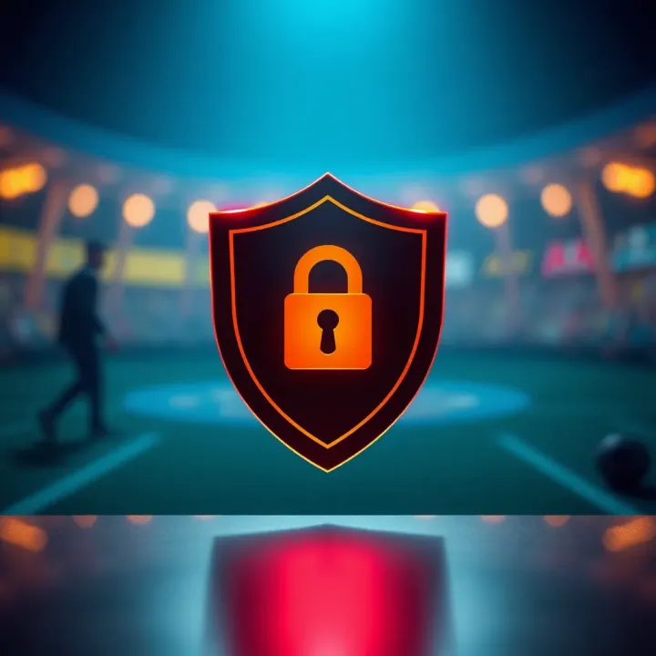 Illustration of secure account protection with shield and lock symbols for Ilot Bet users