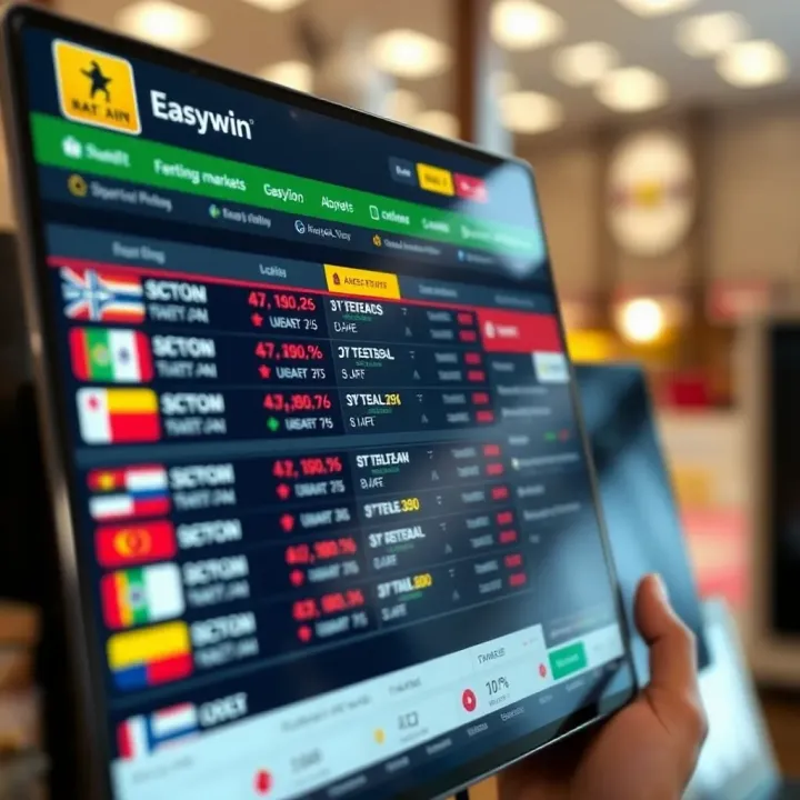 User interface displaying various sports betting markets and odds on Easywin platform