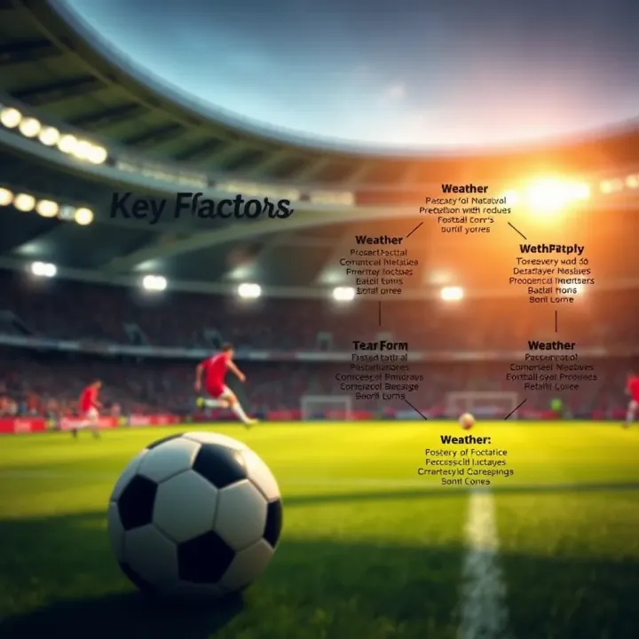 Diagram showing key factors influencing football match outcomes including team form and weather