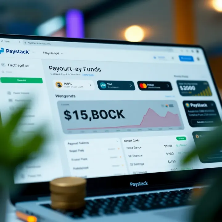 Dashboard showing Paystack account overview with balance and payout options