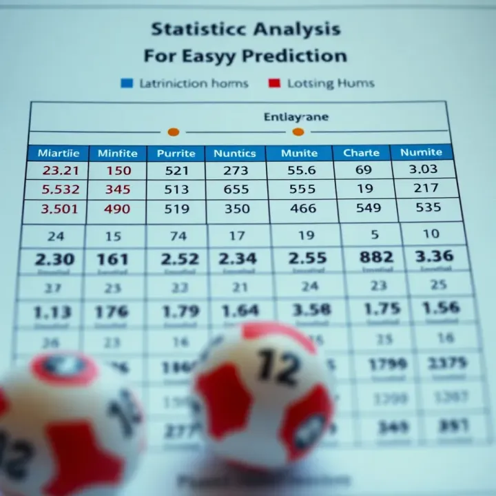 Chart displaying statistical analysis methods for lottery number prediction