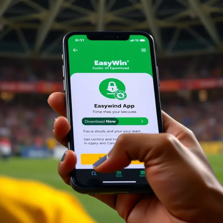Graphic showing a secure download process of a sports betting app on a mobile device
