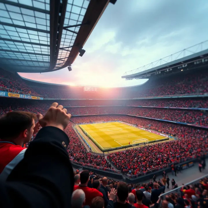 La Liga stadium filled with vibrant fans during a match