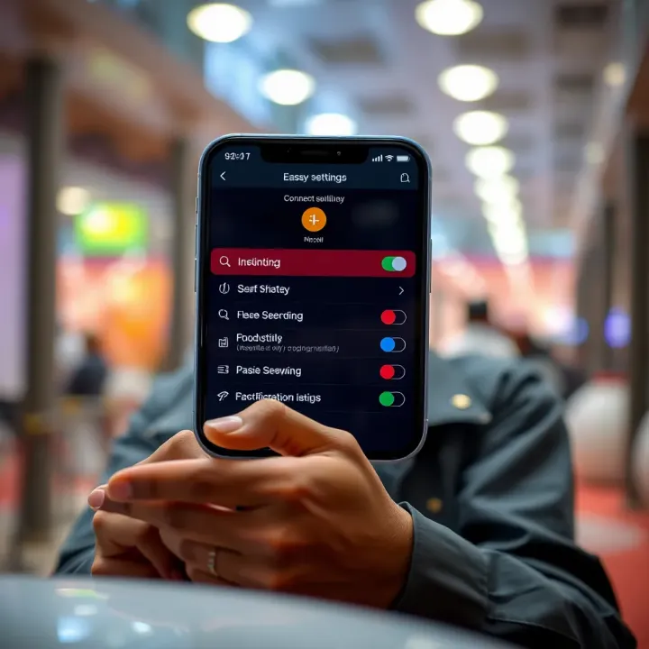 User navigating through Easywin app settings to resolve connectivity issues