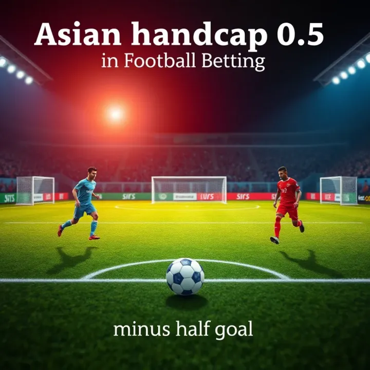 Illustration showing a football pitch with two teams and a minus half goal advantage