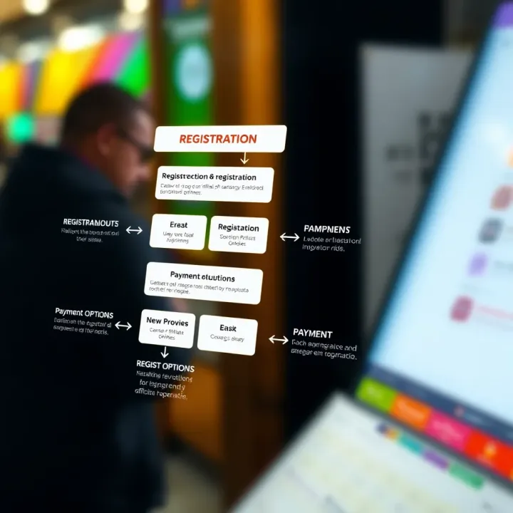 Diagram showing registration steps and payment options for Easywin affiliates in Nigeria