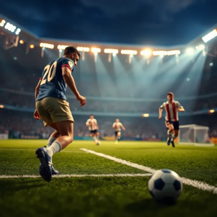 Illustration showing the concept of betting odds balancing in a football match