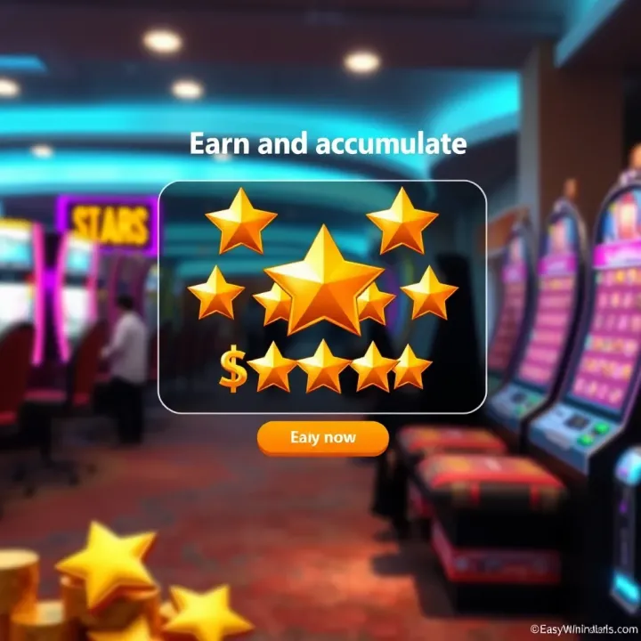 Illustration showing how users earn and accumulate EasyWin Stars rewards