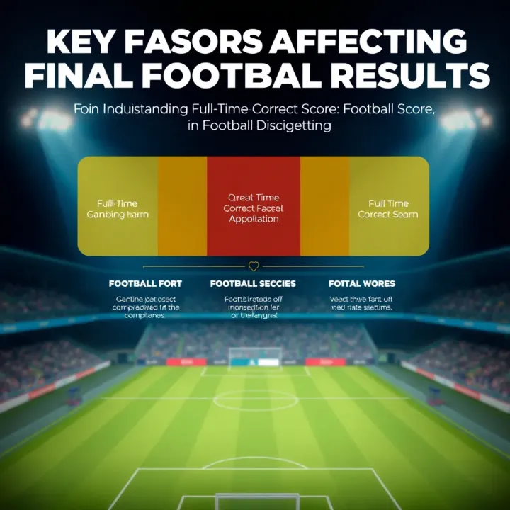Illustration of football field with highlighted factors influencing final match score